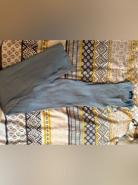 MINKPINK Ribbed Midi Dress in Light Blue